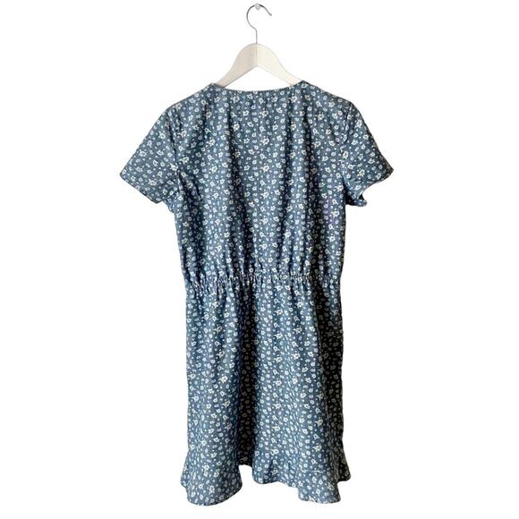 J. Crew Floral Chambray Dress Size Medium - Picture 2 of 5